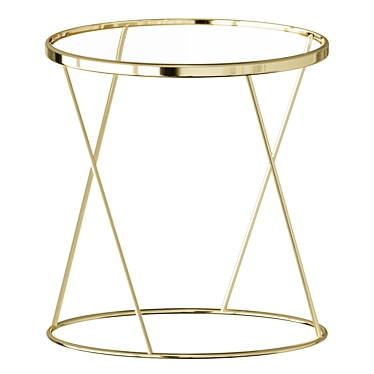 Elegant Gold Metal Glass Table 3D model image 1 