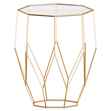 JAYA Metal Side Table - Wire and Glass 3D model image 1 