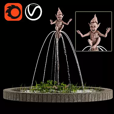 Exquisite Water Fountains: Vray+Corona-Ready Garden Décor 3D model image 1 