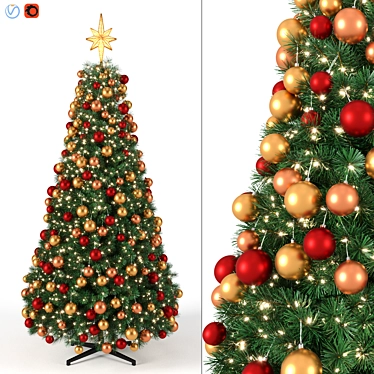 275cm Christmas Tree with Lights & Toys | High-Quality 3D Model 3D model image 1 