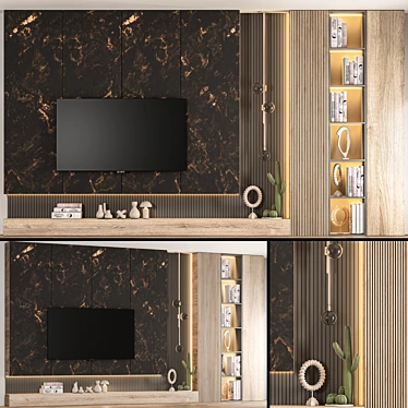 Modern TV Wall Unit - 2015 Design 3D model image 1 