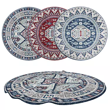 Round Rugs Set - 6-Piece Variety Kit 3D model image 1 