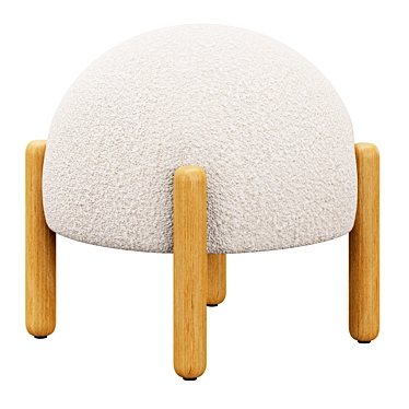 Mushroom Boucle Stool | Cozy Fabric Seating 3D model image 1 