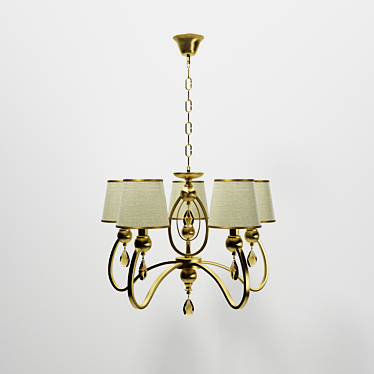 Classic Metal Chandelier by ALADDIN LUX 3D model image 1 