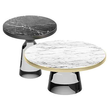 Luxury Marble Coffee Table Set 3D model image 1 
