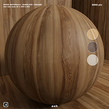 Seamless Ash Wood Material - Set 3D model image 1 