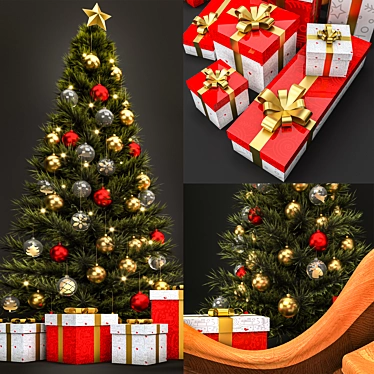 Festive Christmas Decor Set 3D model image 1 