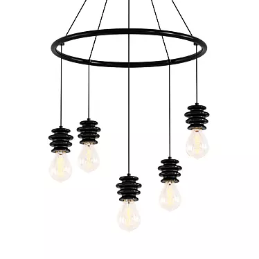 Gypsum Light Pendant: Stylish 5-Light Fixture 3D model image 1 