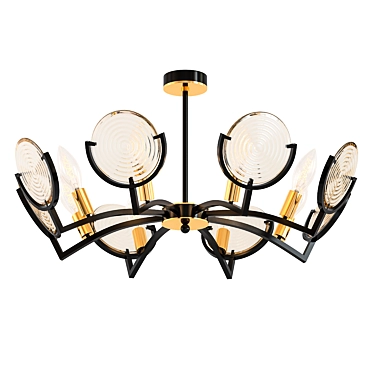 Elegant Black Ceiling Chandelier 3D model image 1 