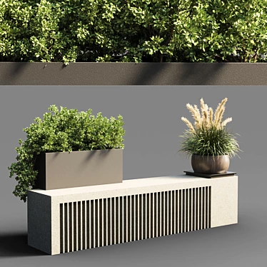 Pampas 13 - Green Benches for Urban Environment 3D model image 1 