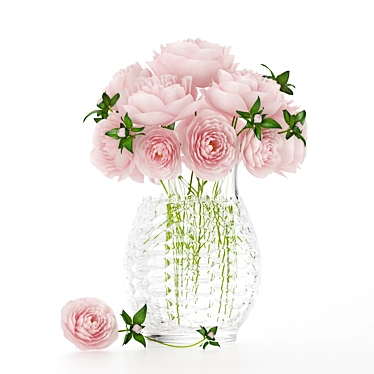 Elegant Peony 3D Model 3D model image 1 