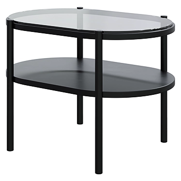 Elegant Glass and Metal Side Table 3D model image 1 