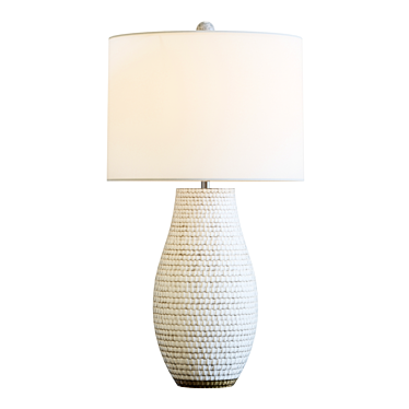 Elegant Cane White Table Lamp 3D model image 1 