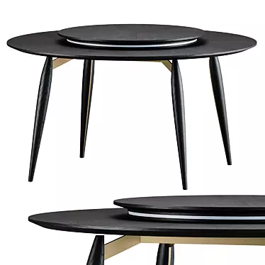 Elegant Olivya Stone Dining Table 3D model image 1 