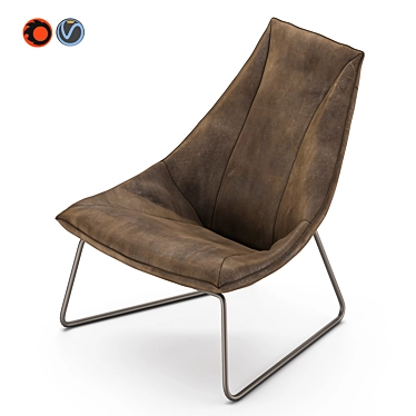 Sophisticated Beal Leather Armchair 3D model image 1 