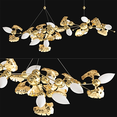 Elegant Ginkgo Blossom Chandelier 3D model image 1 