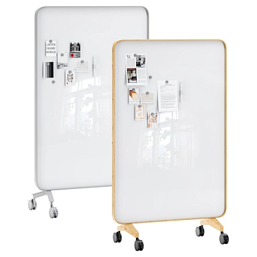 Lintex Frame Mobile double-sided glassboard with a bentwood frame