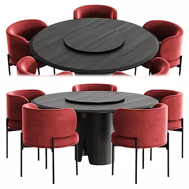 Elegant Gallotti & Radice Dining Set 3D model image 1 