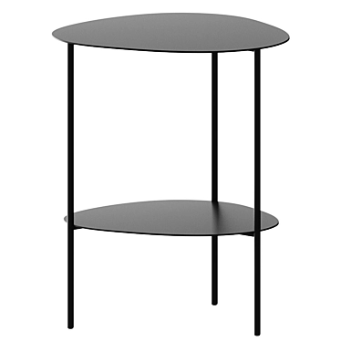 Sleek Oval Metal Coffee Table 3D model image 1 