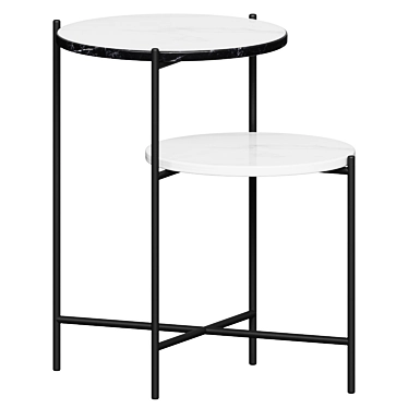 Marble & Metal Side Table 3D model image 1 