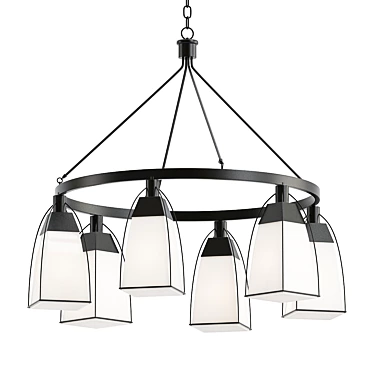 Channing 6 Light Chandelier 3D model image 1 