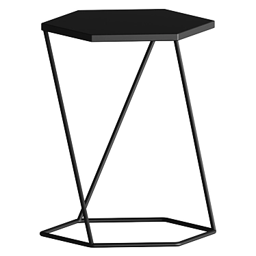 Hexagonal Metal Side Table | Black Coffee Table 3D model image 1 