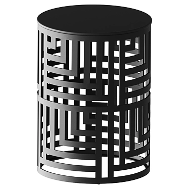 Athes Black Metal Cutout Side Table 3D model image 1 