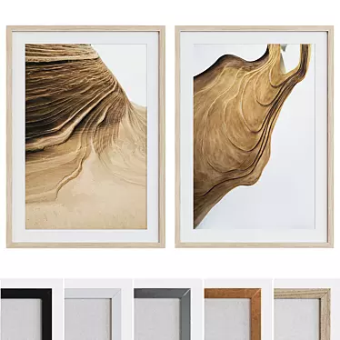 Abstract Dune Picture Frame Set 3D model image 1 