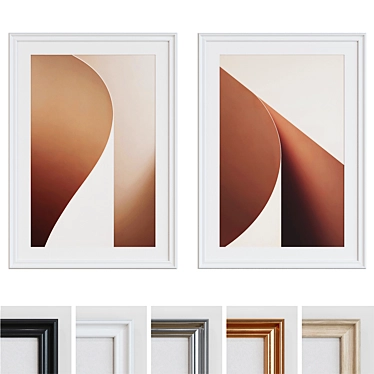 Modern Frame Set: Abstract Line Designs 3D model image 1 