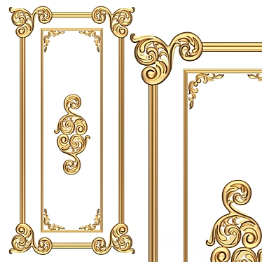 Elegant Carved Decoration Panel 3D model image 1 