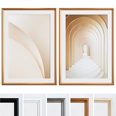 Modern Architectural Picture Frame Set 3D model image 1 