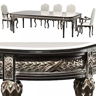 Elegant Victoria Dining Set 3D model image 1 