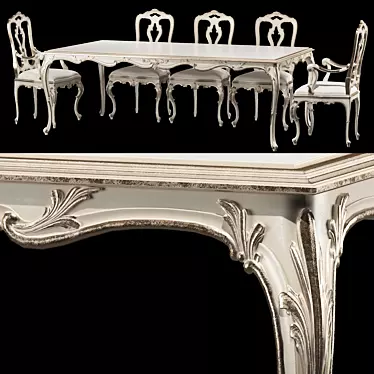 Elegant Roberto Giovannini Dining Set 3D model image 1 