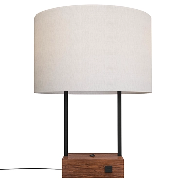 Elegant Dixon Linen USB Lamp 3D model image 1 