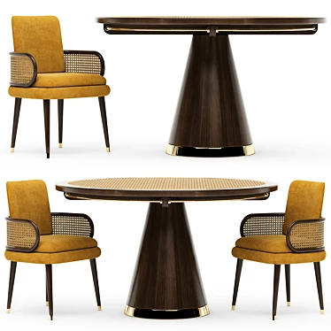 Elegant Blakey Table and Chair 3D model image 1 