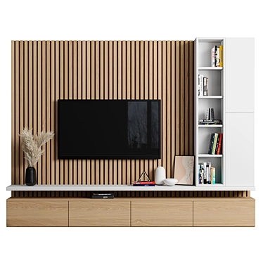 Modern TV Wall Unit 3D model image 1 