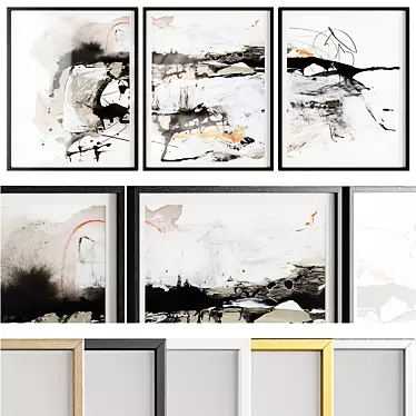Modern Abstract Art Posters Set 3D model image 1 