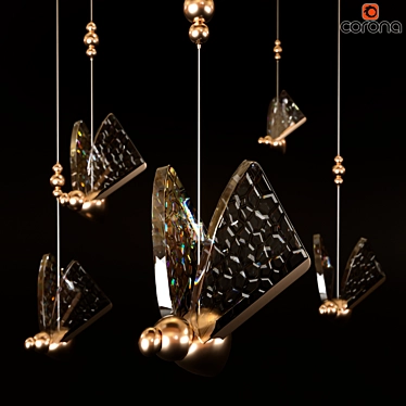 Butterfly LED Clear and Gold Unique Pendant Light