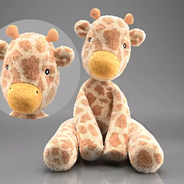 Gentle Giraffe Plush Toy 3D model image 1 