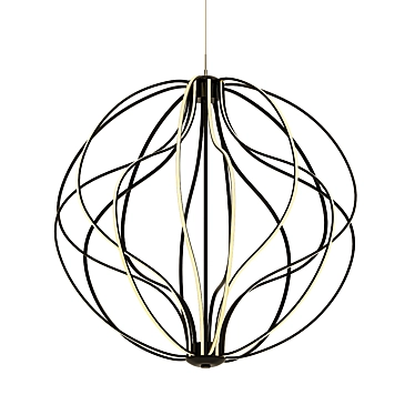 Elegant Black Orb Pendant Light 3D model image 1 