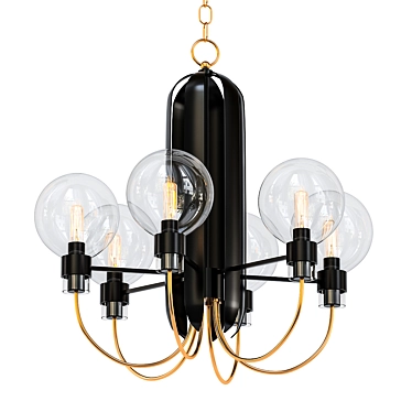 Bauhaus 24: Bronze & Brass Chandelier 3D model image 1 