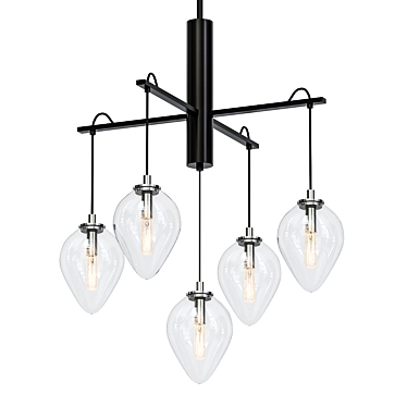 Sleek Gunmetal Pendant Light 3D model image 1 