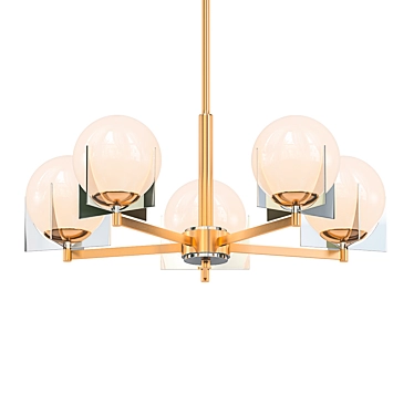 Satin Brass Platinum 5-Light Chandelier 3D model image 1 