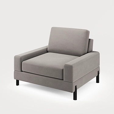 Velvet Spring Armchair 3D model image 1 