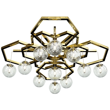 Hexagonal Ballotton Chandelier 3D model image 1 