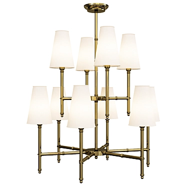 Elegant Bamboo Chandelier 3D model image 1 