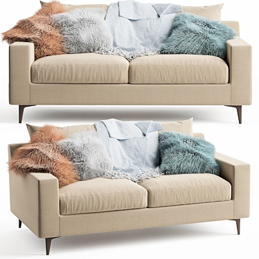 Modern Chic Sloan Loveseat: Comfort in Style 3D model image 1 