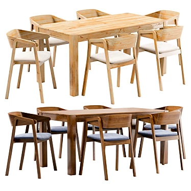 Modern Dalia Dining Set: Stylish Chair & Elegant Table 3D model image 1 