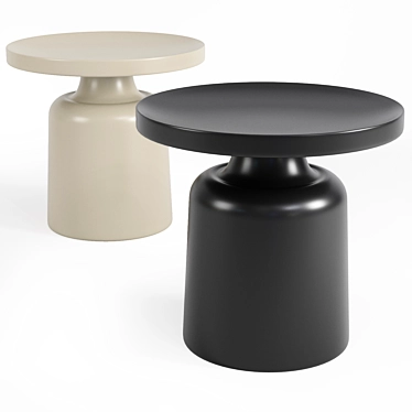 Modern Scandinavian Pedestal Side Table 3D model image 1 