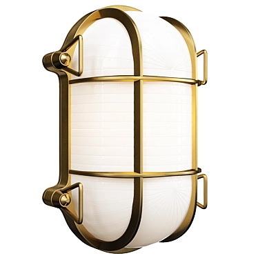 Seabeck Bulkhead Sconce: Oval Industrial Lighting 3D model image 1 